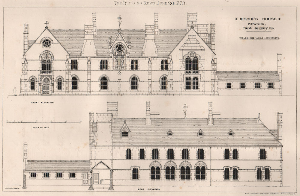 Bishop's House, Newark, New Jersey U.S.; Goldie and Child, Architects (2) 1873